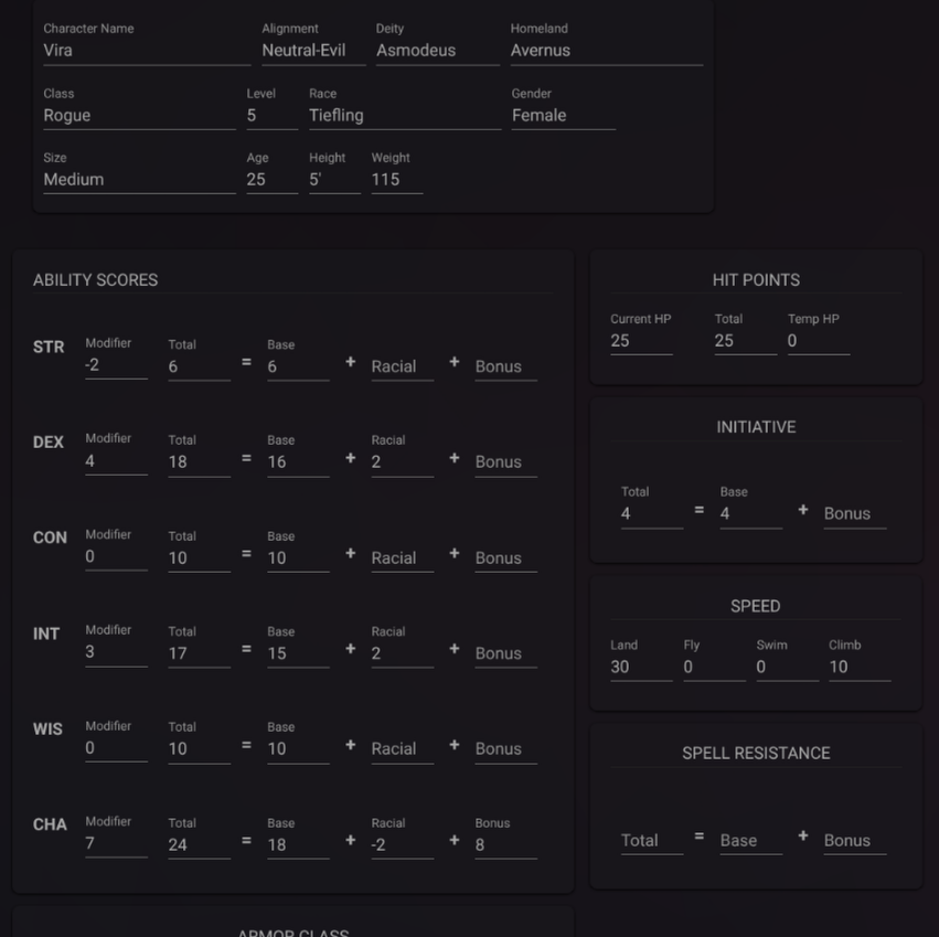 Character Sheet Showcase
